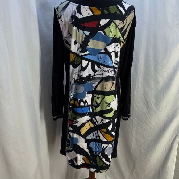 Simply Art by Dolcezza Abstract Dress color block paint XL graffiti DELK OMAHE - Picture 6 of 10